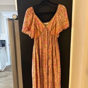 In Bloom Pink and Yellow Floral Dress
